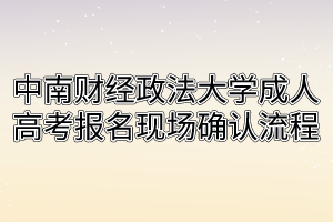 中南财经政法大学成人高考报名现场确认流程