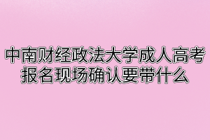 中南财经政法大学成人高考报名现场确认要带什么