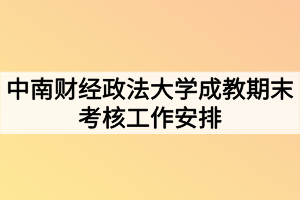 中南财经政法大学成教期末考核工作安排