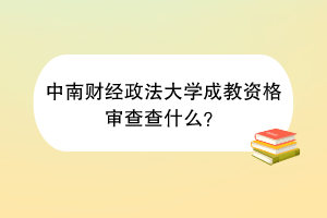 中南财经政法大学成教资格审查查什么？