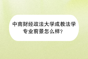 中南财经政法大学成教法学专业前景怎么样？