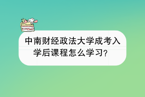 中南财经政法大学成考入学后课程怎么学习？