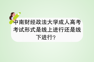 中南财经政法大学成人高考考试形式是线上进行还是线下进行？